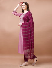 Fully Stiched Kurta and Pant & Dupatta Set - WELCOME