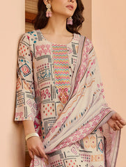 Cottan Kurta Pant & Dupatta Set - Reha